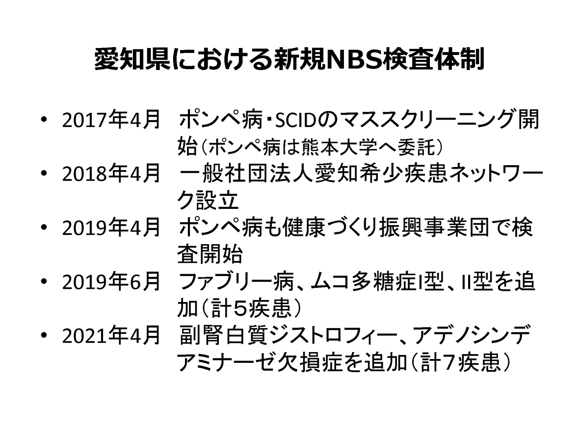 図・愛知県における新規NBS検査体制