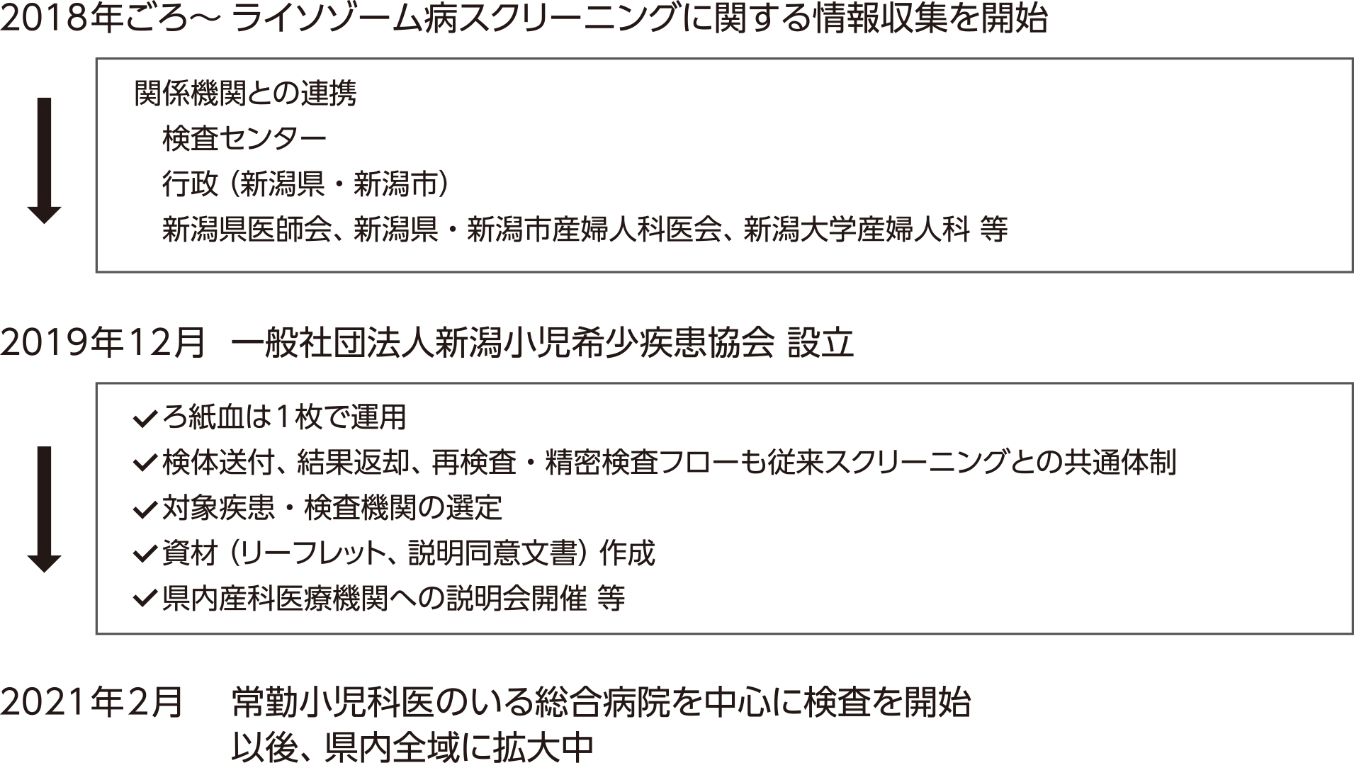 図1　拡大新生児スクリーニング体制構築の主な流れ